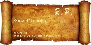 Rusz Piroska névjegykártya