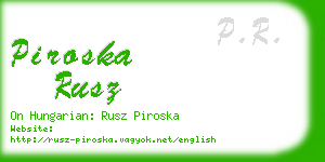 piroska rusz business card